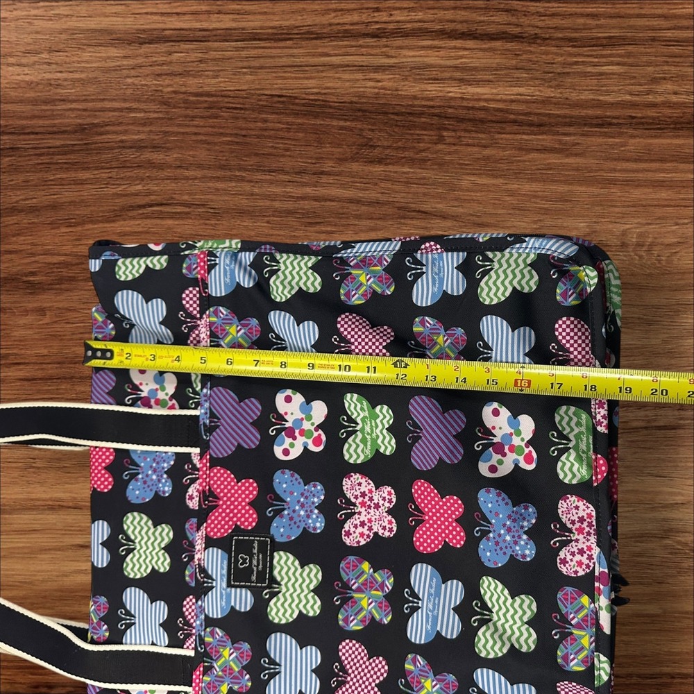 French West Indies Butterfly Tote Bag Travel Organizer Pink Red Blue - Picture 5 of 8